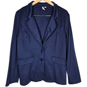 Attitude Unknown Womens Blazer XL Navy‎ Blue Knit Career Office Work Casual